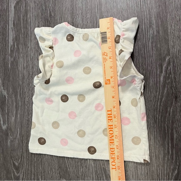 🤍 Limited Too Girls Sleeveless Polka Dot Top Size 6 White Pink Brown Tan 🤍 - Picture 6 of 7